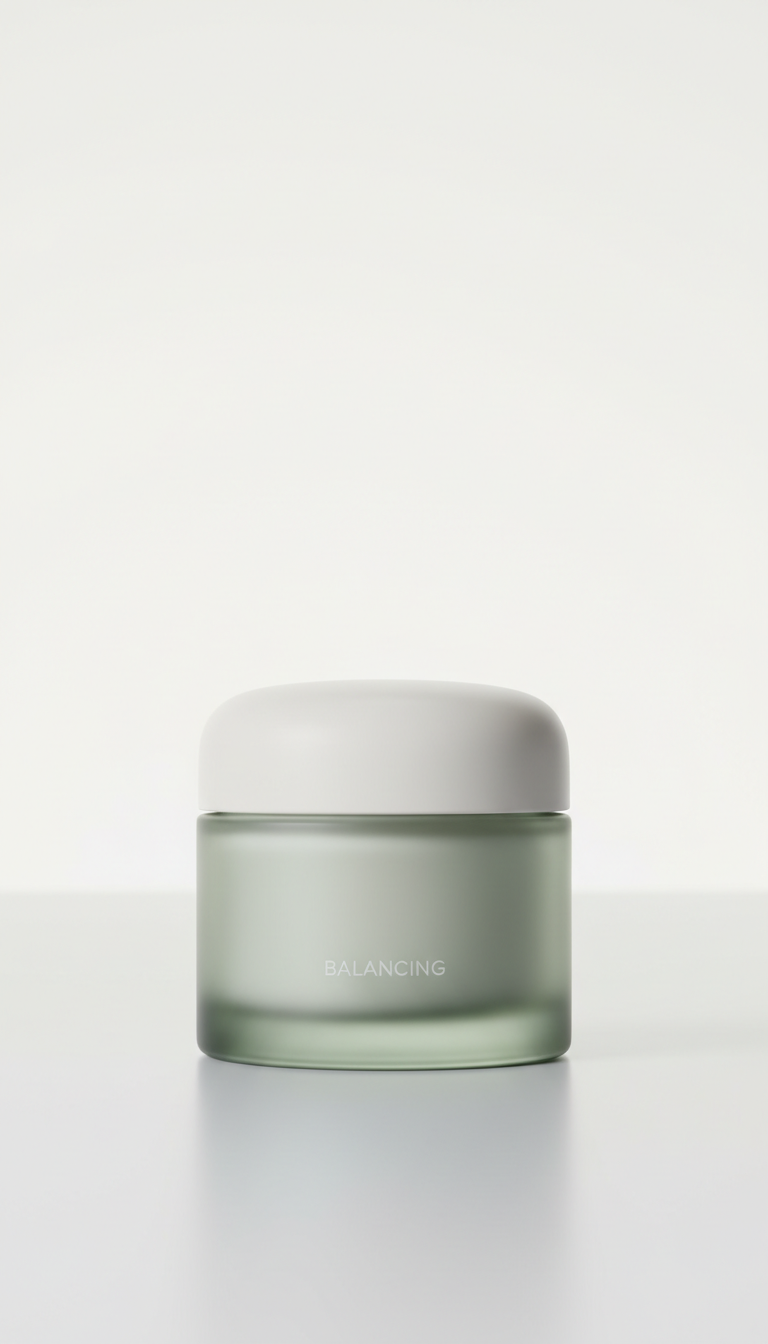 Balancing face cream jar